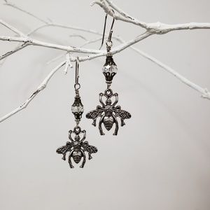 Bee Drop Earrings - Sterling silver earwires